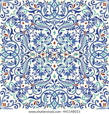 Seamless Turkish Colorful Pattern Endless Pattern Stock 