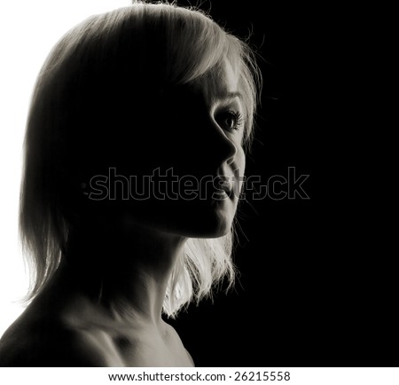 Young Woman Fineart Highcontrast Portrait Backlight Stock Photo ...