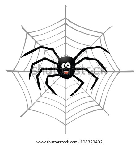 Cartoon Vector Illustration Spider Spiderweb Stock Vector 108329402 ...