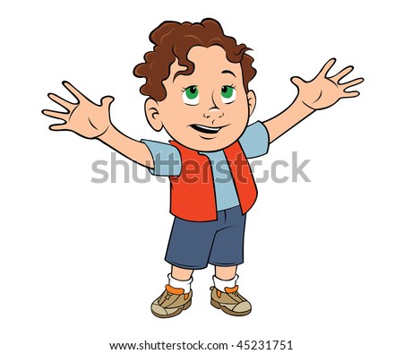 Cartoon Outline Vector Illustration Toddler Boy Stock Illustration ...