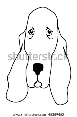 Cartoon Vector Outline Illustration Hound Dog Stock Vector 45389452