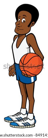 Cartoon Illustration Cute Basketball Player Spinning Stock Vector ...