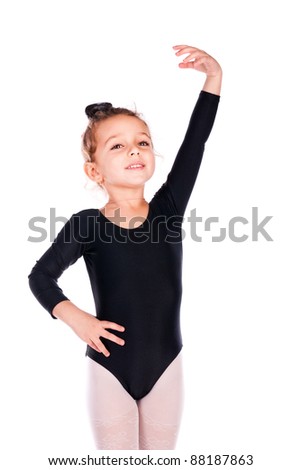 Girl Gymnast Isolated On White Background Stock Photo 88834870 ...