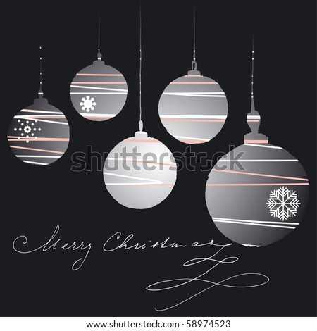 Black White Christmas Hand Drawn Ornaments Stock Vector 220392448 ...