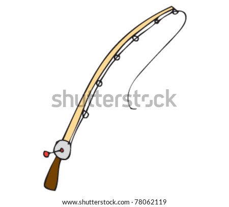 Drawing Fishing Rod Stock Vector 78062119 - Shutterstock