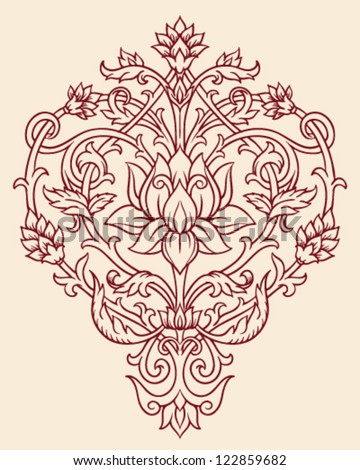 Ornate Lotus Flower Vector