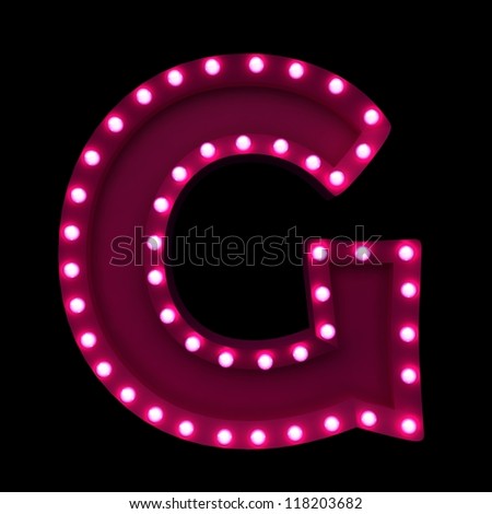 Letter G Neon Lights Isolated On Stock Illustration 118203682 ...