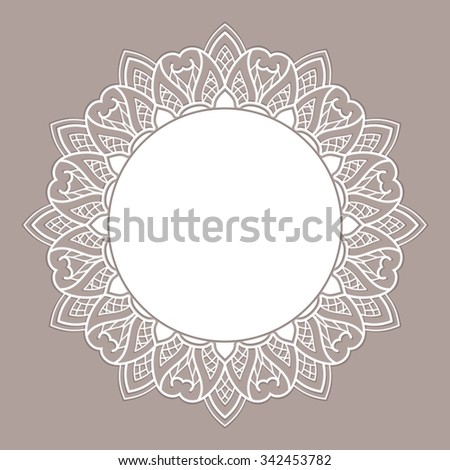 Mehndi Lace Indian Henna  Tattoo Round Stock Vector 