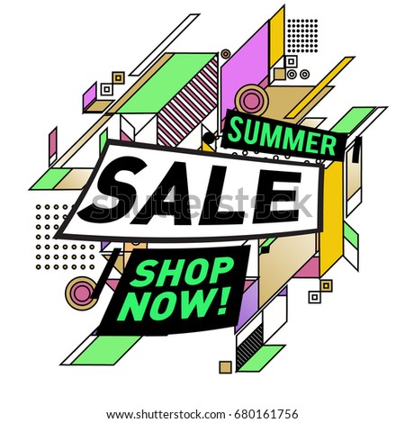 vector relax listen quote geometric discount abstract banner holiday web travel summer promotion offers special illustration shutterstock colorful