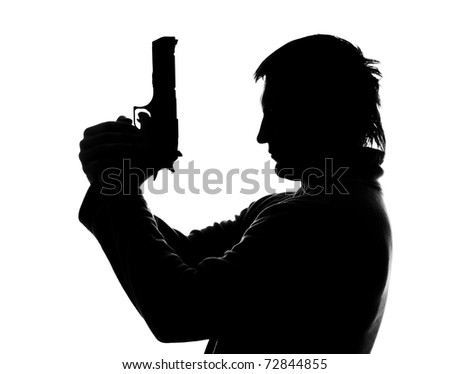 Silhouette Man Gun Shooting Isolated On Stock Photo 72844855 - Shutterstock