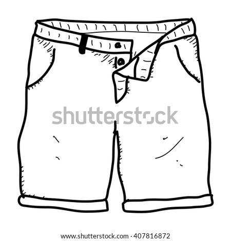 Simple Hand Drawn Doodle Pair Shorts Stock Vector (Royalty Free ...