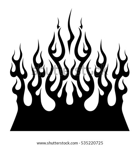 Flame Vector Tribal Black Tribal Flame Stock Vector 535220725 ...