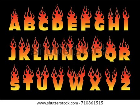 Font On Fire Isolated Illustration Fiery Stock Vector 710861515 ...