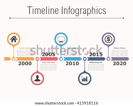 year chart flow 6 template Images & Royalty Free Vectors Stock Timeline Images,