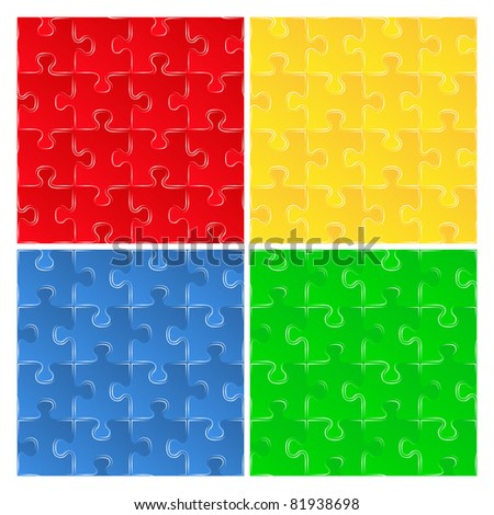 Jigsaw Puzzle Blank Templates 3x6 18 Stock Illustration 8902078 ...