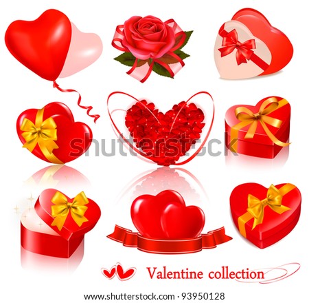 Icon Set Valentines Vector Set Gift Stock Vector 93140488 - Shutterstock