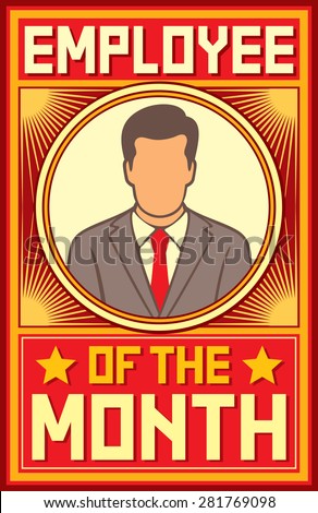 stock vector employee of the month design 281769098
