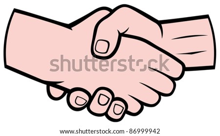 Handshake Between Black White Man Stock Illustration 100424443