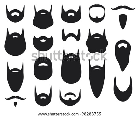 Set Beard Silhouettes Stock Vector 98283755 - Shutterstock