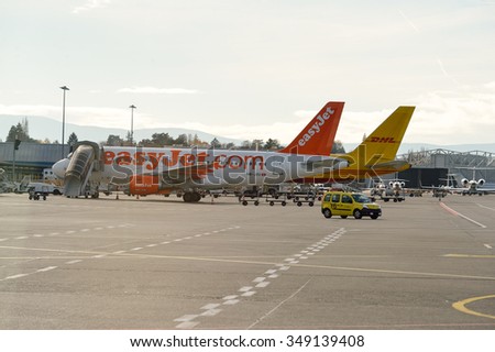 GENEVA SWITZERLAND NOVEMBER 19 2015 Easy Jet Stock Photo