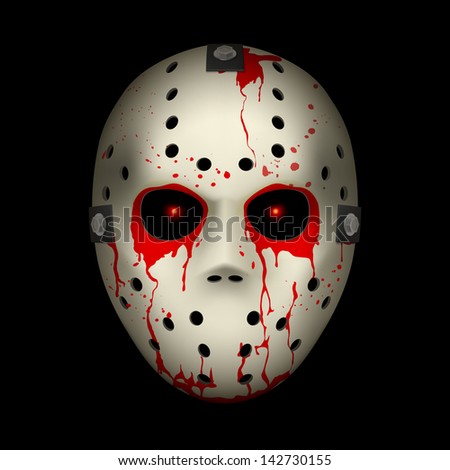 Bloody Hockey Mask Illustration On Black Stock Vector 142730155 ...