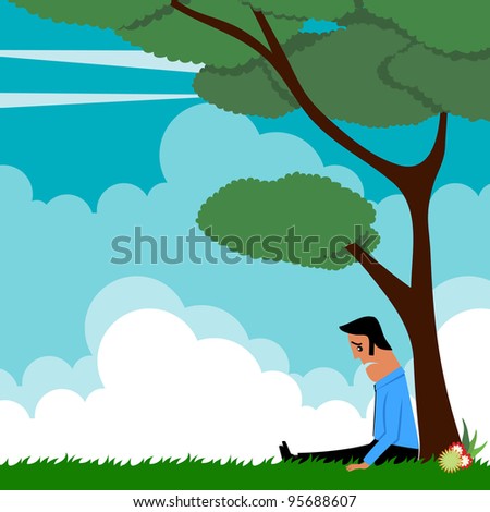 Realistic Cartoon Illustration Man Lying On Stock Vector 107927573 ...