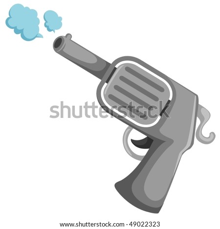 Illustration Isolated Cartoon Gun On White Stock Vector (Royalty Free