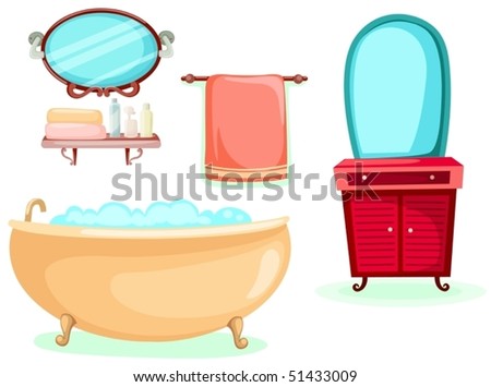 Illustration Cartoon Interior Bathroom Stock Illustration 52046752