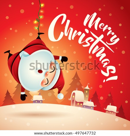 merry christmas santa claus in christmas snow scene christmas greeting card - Christmas Santa Pictures merry christmas santa claus in christmas snow scene christmas greeting card - Christmas Santa Pictures