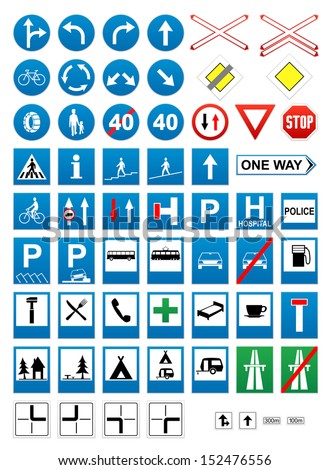 Complete Set Traffic Signs Stock Vector 31686793 - Shutterstock