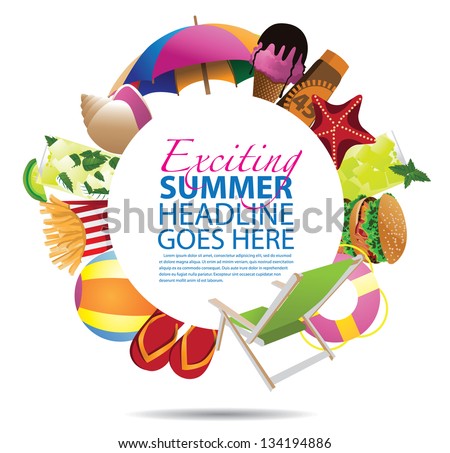 Summer Background Template. EPS 8 vector, grouped for easy editing. No open shapes or paths.