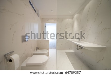 Modern Luxury Bathroom Black White Marble Stock Photo 41296528 ...