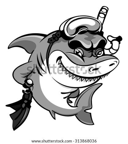 Cartoon Angry Shark Vector Clip Art Stock Vector 153094121 - Shutterstock