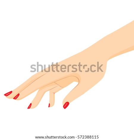 Close Illustration Female Hand Reaching Out Stock Vector 572388115