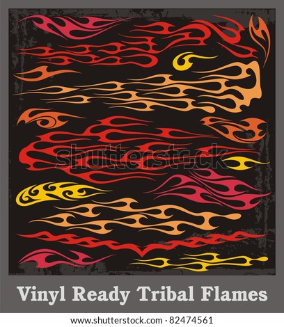 Vinyl ready tribal flames. Vector graphics, great for car, motorbike and t-shirt decals and stickers.