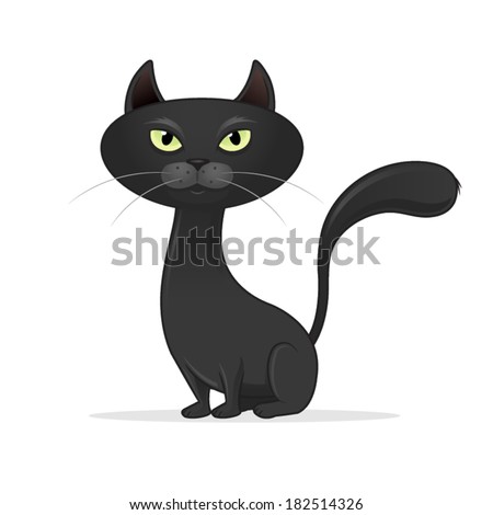 Black Cat Isolated On White Background Stock Vector 92231989 - Shutterstock