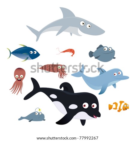 Illustration Fish Sea Vector Stock Vector 111553523 - Shutterstock