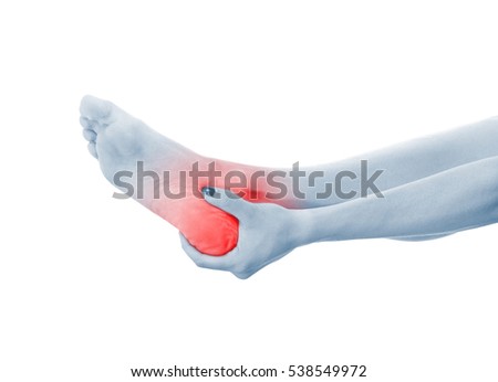 Đau ở chân. Massage chân nữ. Móng chân.