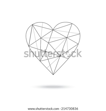 Geometric Heart Shape Stock Vector 214276822 - Shutterstock