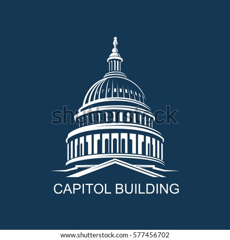 Capitol Building Logo American Flag Vector Stock Vector 389607817 ...