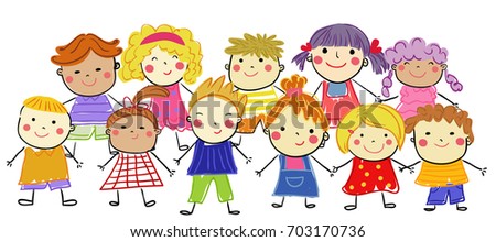 We Friends Vector Cartoon Illustration Multi Stock Vector 3718387 ...