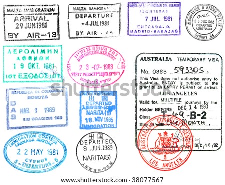 Hawaii French Polynesia Passport Stamps Vector Stock Vector 76157800 ...