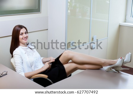 Business Woman Office Resting Legs On Stock Photo 64893388 - Shutterstock