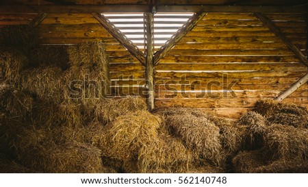 Old Wooden Barn Haystacks Stock Photo 562140748 - Shutterstock