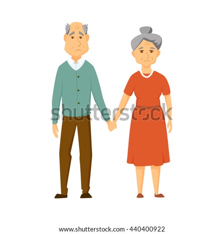 Sad Old Fat Couple Stand Together Stock Vector 442841335 - Shutterstock