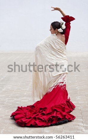 Woman Traditional Spanish Flamenco Dancer Dancing Stock Photo 61298218 ...