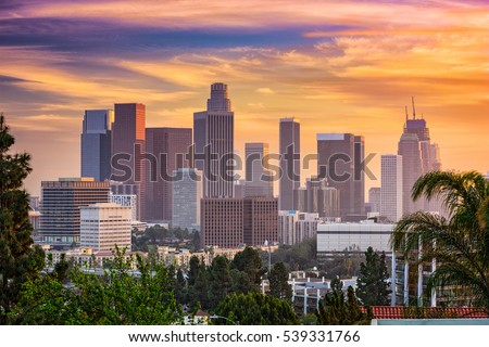 Los Angeles, California, USA downtown skyline.