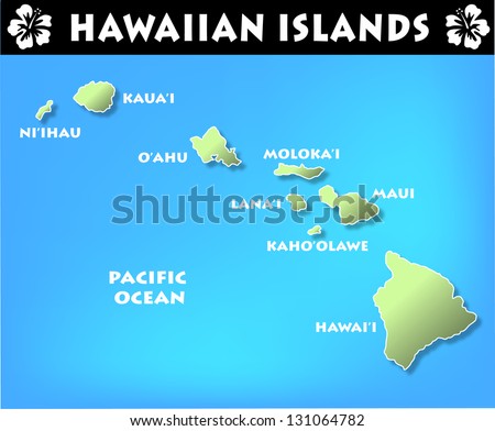 Map Hawaiian Islands Stock Illustration 131064782 - Shutterstock