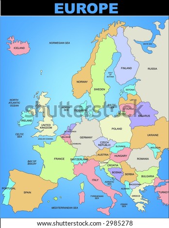 Map Europe Stock Vector (Royalty Free) 2985278 - Shutterstock