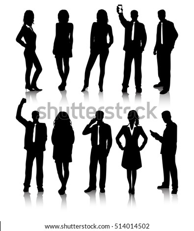 Business People Silhouettes Stock Vector 106366790 - Shutterstock